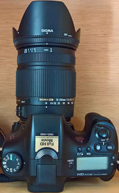 Sony Alpha SLT-A77V /w Sigma 18-250mm F3.5-6.3 DC OS HSM Lens