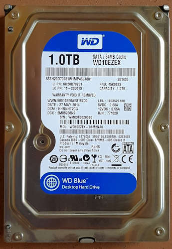 Western-Digital WD10EZEX Blue 1TB 7200rpm SATA 6Gb/s 64MB Cache 3.5 Inch Internal Hard Drive
