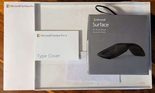 Microsoft Surface Pro 4, with Type Cover, and Arc Mouse