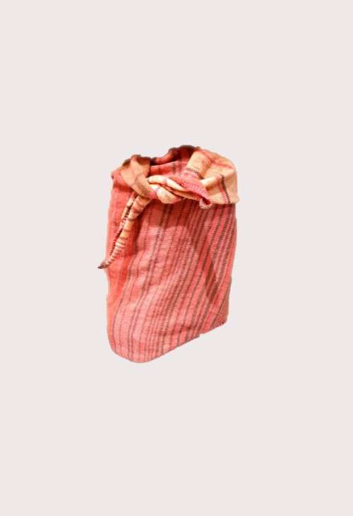 Shawl hand knitted (peach patterned)