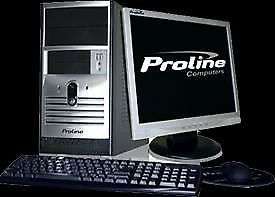 Proline Quad Core Micro Towers, LG 19" Wide LCD Screens, Keyboard, Mouse, Cables - With Guarantee
