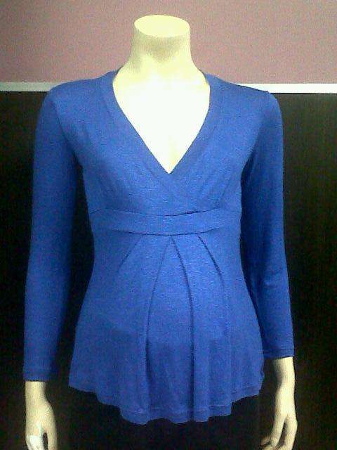 Blue Mock wrap maternity top.S OR L.Brand new out of the store.Long sleeves.