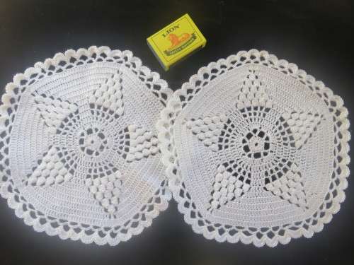 Set of 2  white crochet doilies