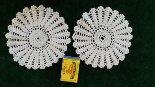 Crochet doilies - white