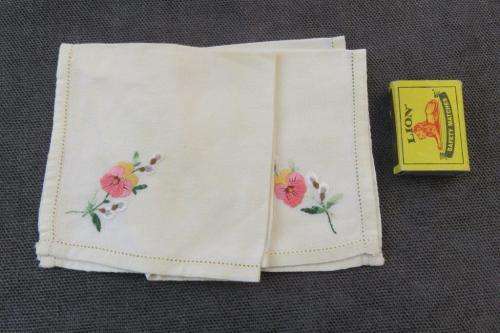 2 small serviettes/ napkins