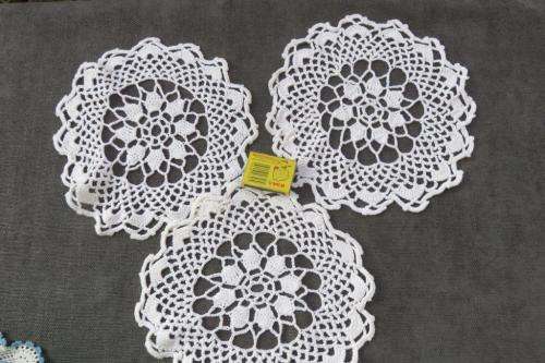 Three white doilies - crochet