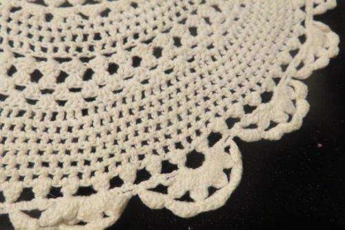 White cotton crochet doilie 19cm