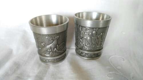Small pewter cups - Reinzinn Germany - 4.5cm high
