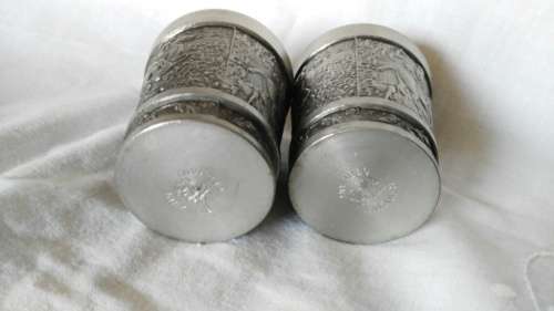 Small pewter cups - Reinzinn Germany - 4.5cm high