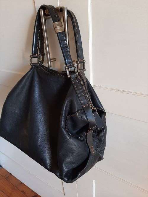 Large Tsonga leather handbag
