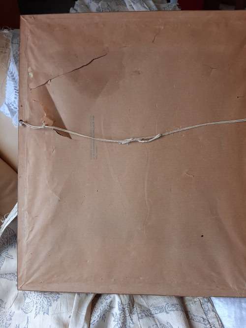 Large Tapestry of Girl and her dog 39 x 46cm (excl. frame)