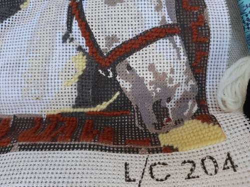 Tapestry canvas- horses - some yarns are included