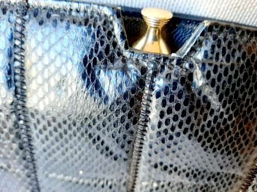 PIerre Cardin snakeskin leather handbag -  16 cm deep and 27cm wide - good condition