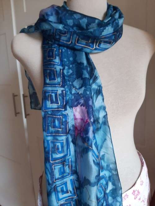 Elegant silk scarf - 160cm x 35 cm long