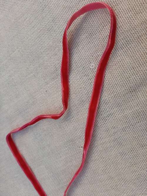 Cerise pink velvet ribbon -0.5cm wide -  price is per metre -