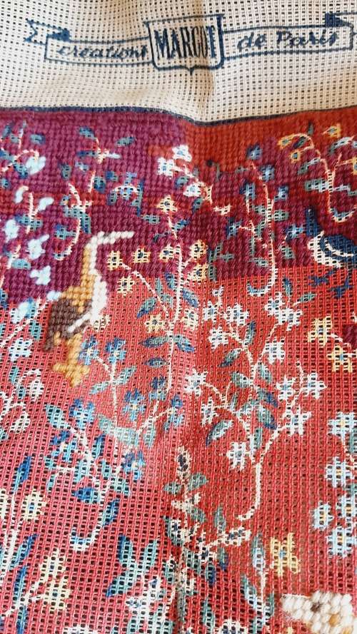 Large tapestry canvas and some yarns - it is half complete - 50 x 74cm