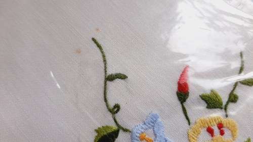 4 Vintage, cotton, guest towels with embroidery