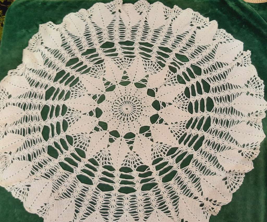 Large cream doilie  72cm