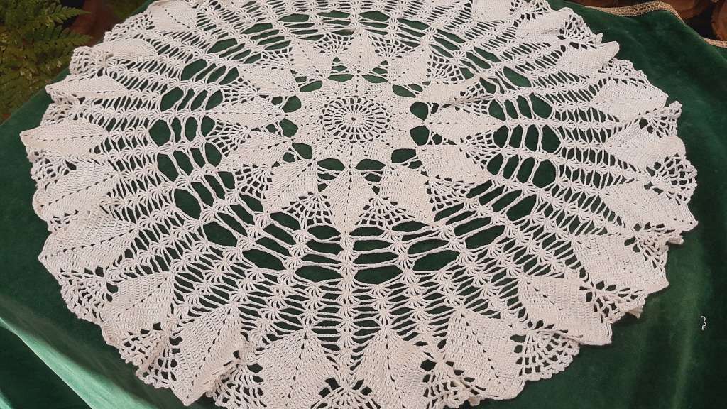 Large cream doilie  72cm