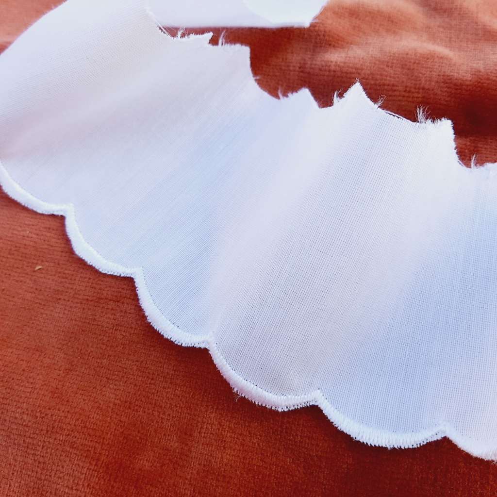 Embroidery anglais lace trim  - white (6cm wide) - 2 metres