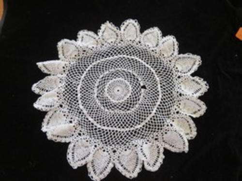 White crochet doilie