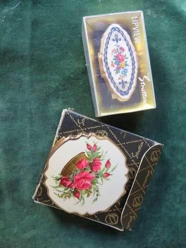 Stratton powder compact and lipview in boxes