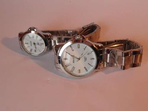 Knuode Ladies & Gents Quartz Analog Watches with Stainless Steel Straps