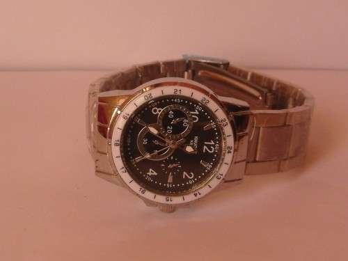 Women's Watch- Knuode K897 Round Fashion Analog with battery (Black, white on Silwer)