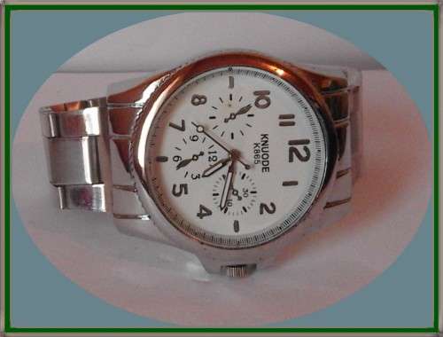 Men's Watch - Knuode K865 Round Fashion Analog with battery (White on Silwer)
