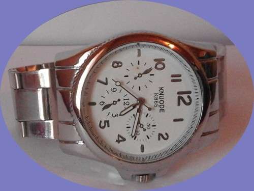 Women's Watch - Knuode K865 Round Fashion with battery (White on Silwer)