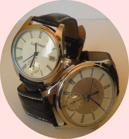 Leather Branded Couple Watch - Roman Numberals Round - Retail at R499 - Local Stock