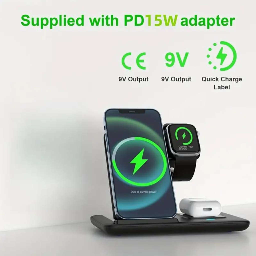 3 In 1 folding Wireless Charger Stand