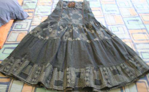 Cute patterned denim dress - size Medium (approx size 34, MIGHT fit a 36)