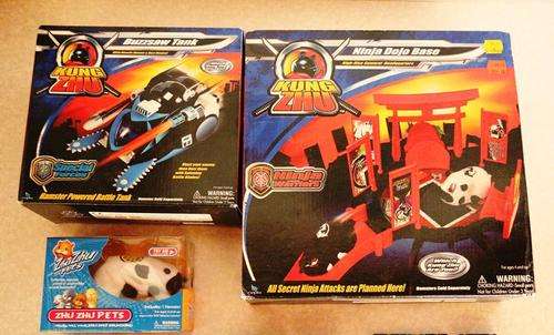 Zhu Zhu Hamster + Buzzsaw Tank + Ninja Dojo Base + 3 Battle Armour's