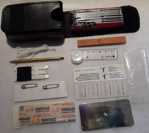 Tools Knives Victorinox Swiss Champ in Leather Pouch SOS Kit Survival Kit was sold for 1 250.00 on 27 Jan at 23 47 by nico2815 in Cape Town ID 396767031