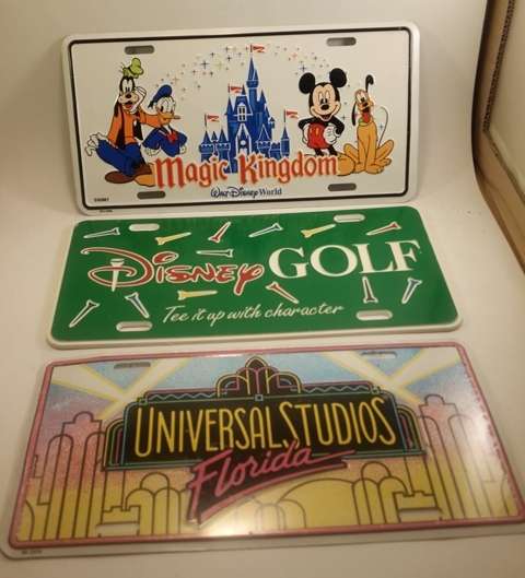 Disney license plates set of three as per pictures