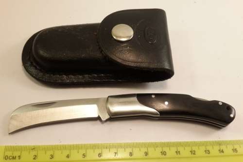 Agri Sa  Biltong folding knive Pocket Knife with lock Blade Leather Pouch