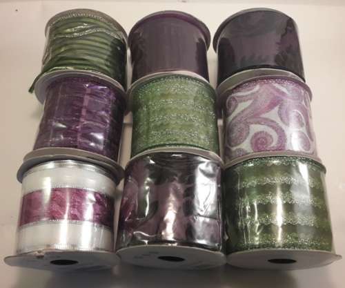 Assorted Rolls of Ribbon 9 rolls