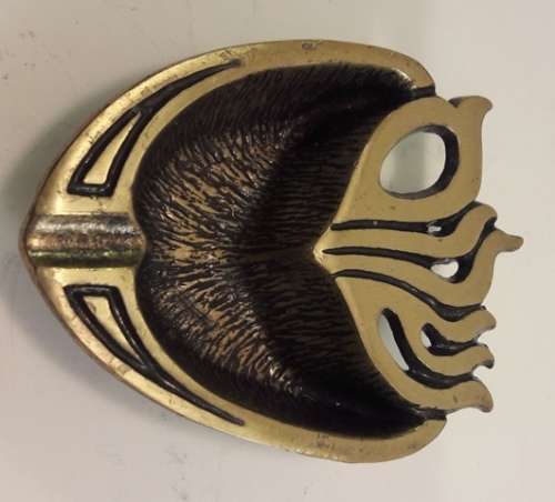 Brass  Vintage ashtray Hen-Holon Israel solid brass