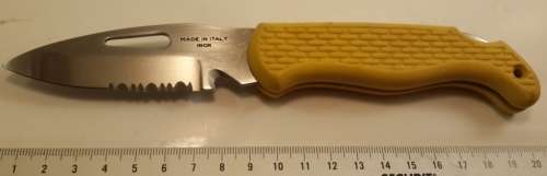 Folding knive Pocket Knife with  lock Blade Yellow Handle Inox Made in Italy