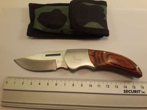 Saber Pocket Knife Wooden  handle with nylon  pouch