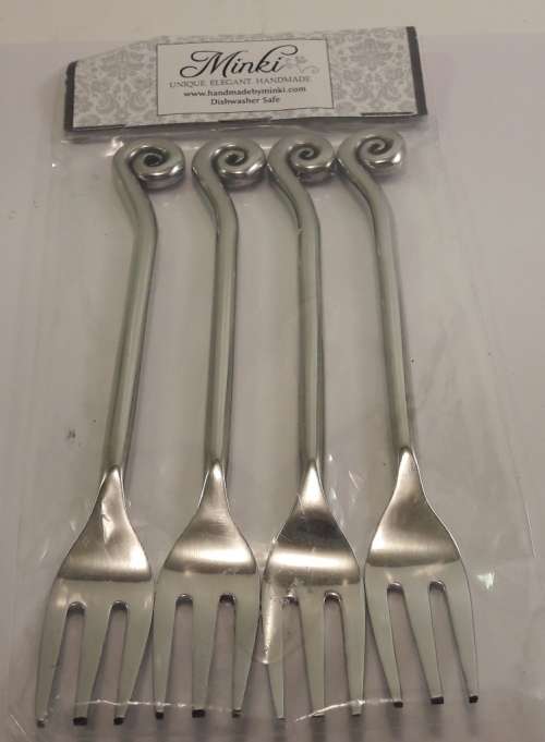 4 pc set Cake Forks Hand Made by Minki Australia