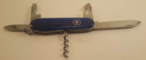 Victorinox Swiss Army Knife - Spartan Blue Translucent Scales   Good Condition