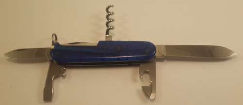 Victorinox Swiss Army Knife - Spartan Blue Translucent Scales   Good Condition