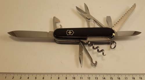 Victorinox Swiss Army knife (Huntsman) with Black Scales Elephant Logo