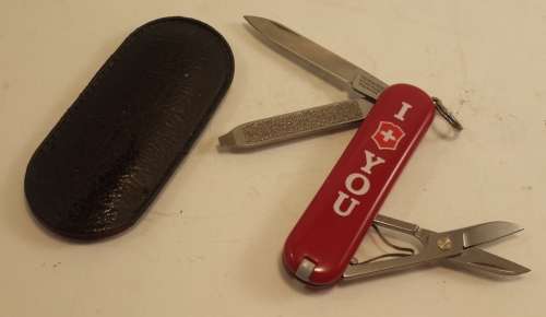 Victorinox Swiss Army Knife - Classic sd Red Scales I Love You