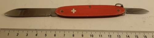 Victorinox Swiss Army Knife -Popular Red Alloy Scales Discontinued circa 1980