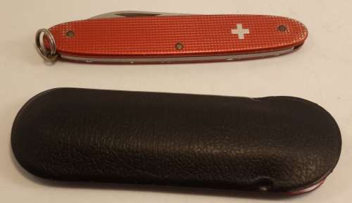 Victorinox Swiss Army Knife -Popular Red Alloy Scales Discontinued circa 1980