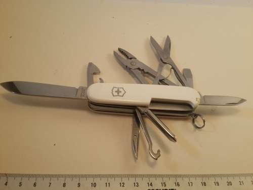 Victorinox -Deluxe Tinker Swiss Army Knife White   Scales