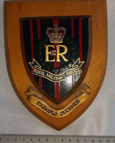 Wall Plaque Shield Vintage Royal Military Police  h 19 by w15 cm